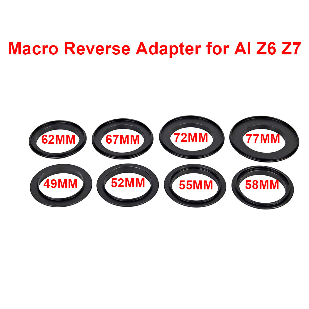 49/ 52/ 55/58/ 62/ 67/ 72/77mm Macro Reverse Lens Adapter Ring For NIKON Z Mount