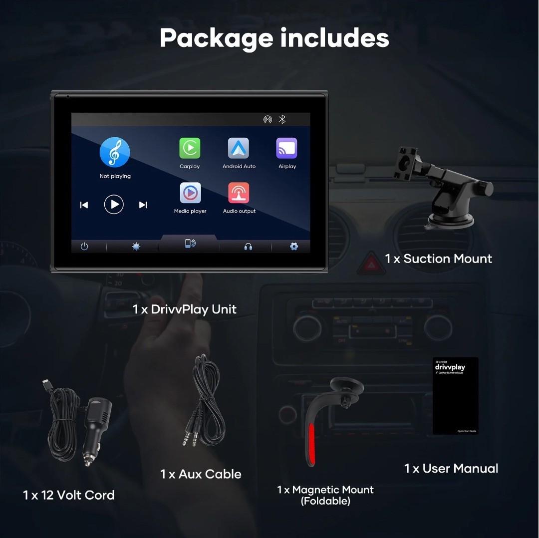 Miroir Drivv Play 7" Car Play & Android Auto
