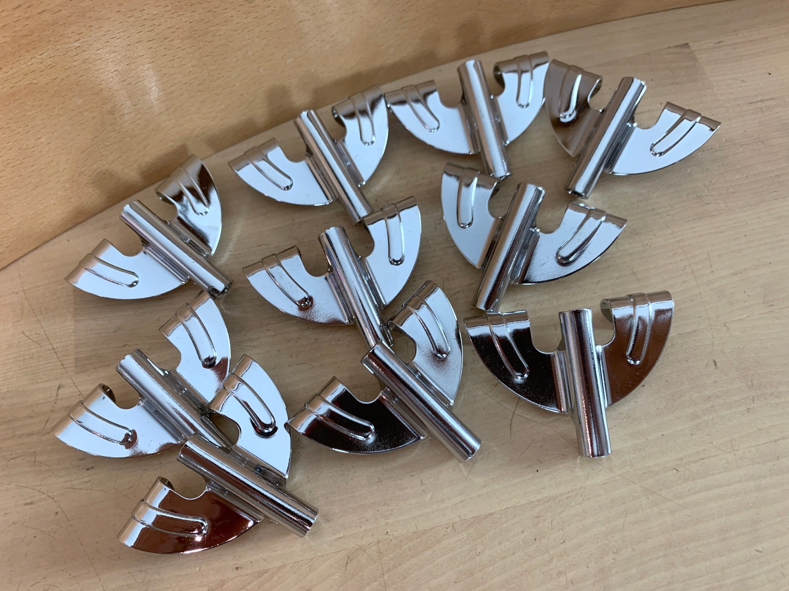 LOT of 10x Butterfly BASS DRUM HOOP CLAW Parts Collar Hook New Stock Chrome Set