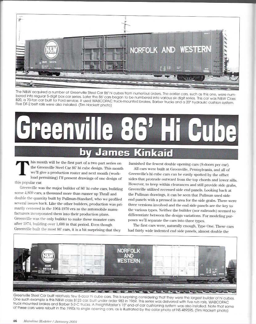 Mainline Modeler Jan 2004 N&W Horseshoe Depot Simplot KCS B-3 Soo Bevier Mine
