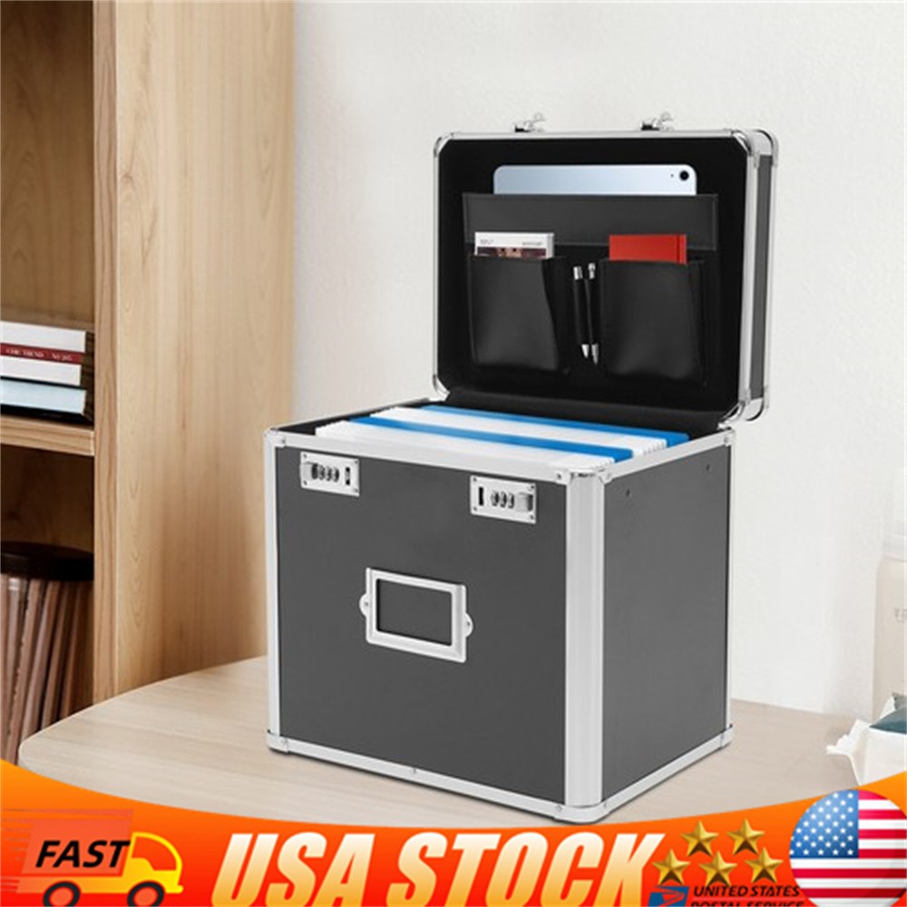 Fireproof Document File Organizer Box Storage Filing Cabinet Safe Portable Box