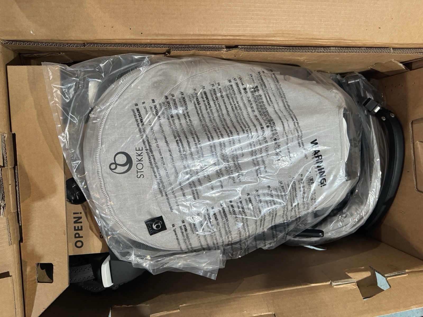 Stokke Xplory Stroller Black Chassis Ans Grey Melange Textiles