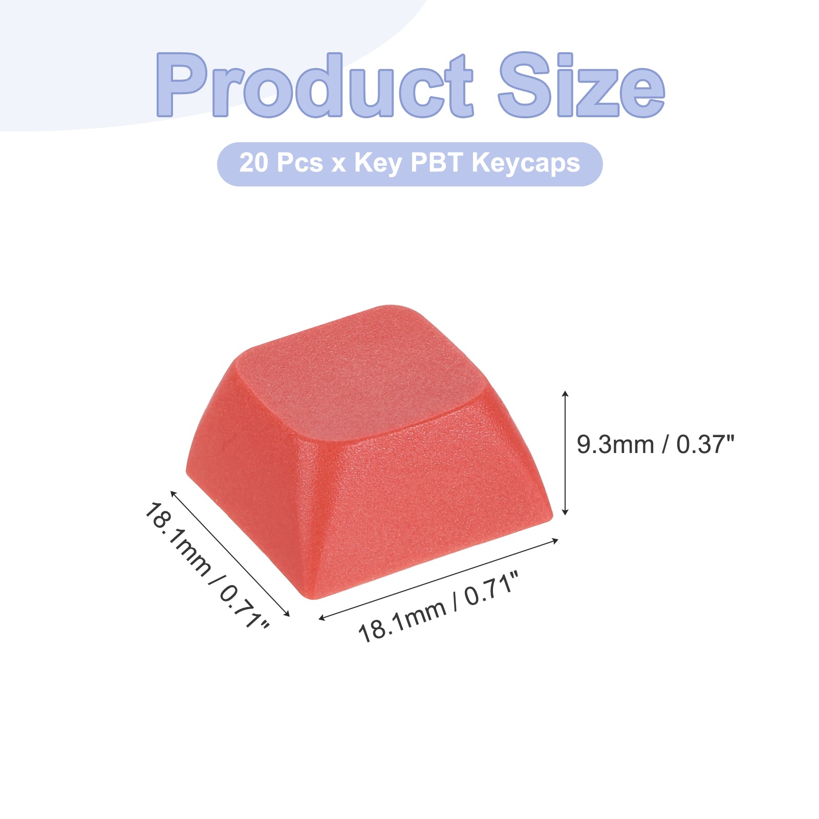 20Pcs XDA Profile Keycap Set PBT Mechanical Numeric Keypads, Red