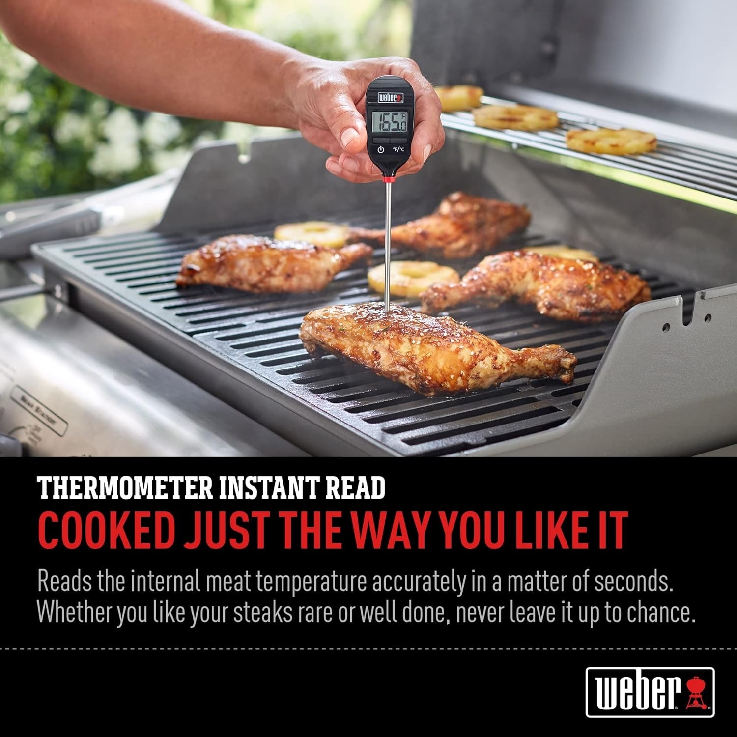 Instant‑Read Thermometer Probe Black/Silver – Fast Digital Grill & Kitchen