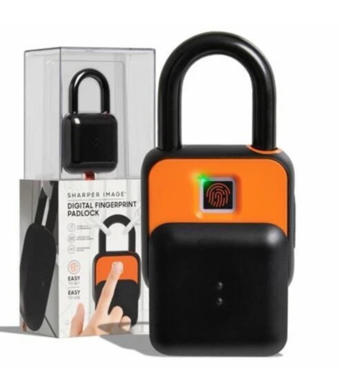 Sharper Image Fingerprint Digital Smart Padlock for Locker Bike Door Gate Home