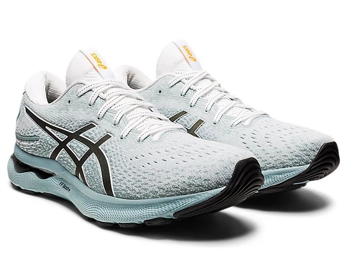 ASICS GEL-Nimbus 24 Men's Running Shoes Size 8.5 Light Steel/White