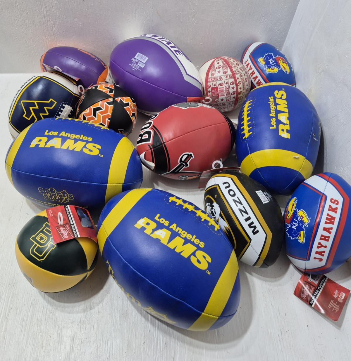 Lot of Various Claw & Vending Arcade Machine Plush Sports Balls NFL NCAA Toys