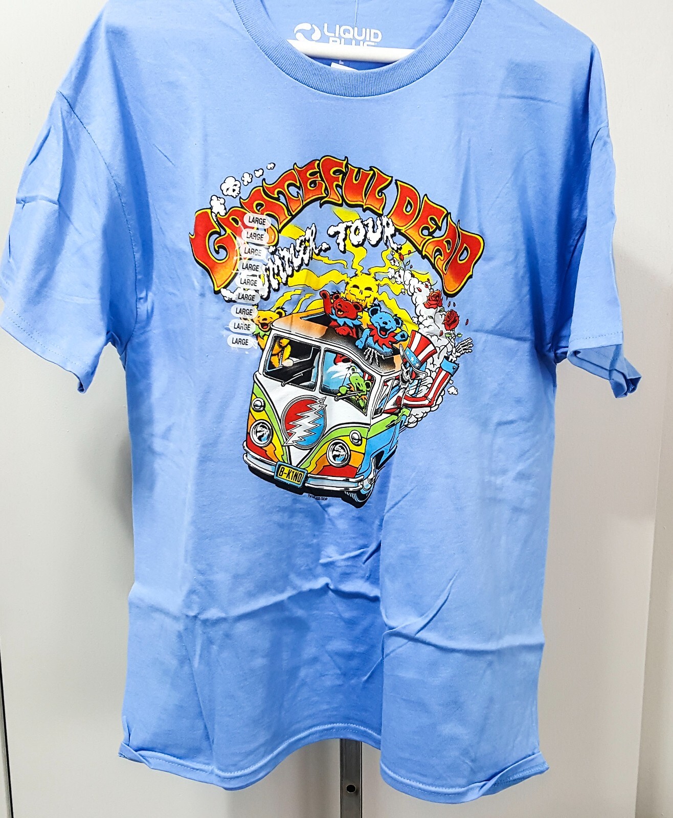 Grateful Dead Summer Tour T-Shirt XL w Garcia Bears Van Liquid Blue New w tag