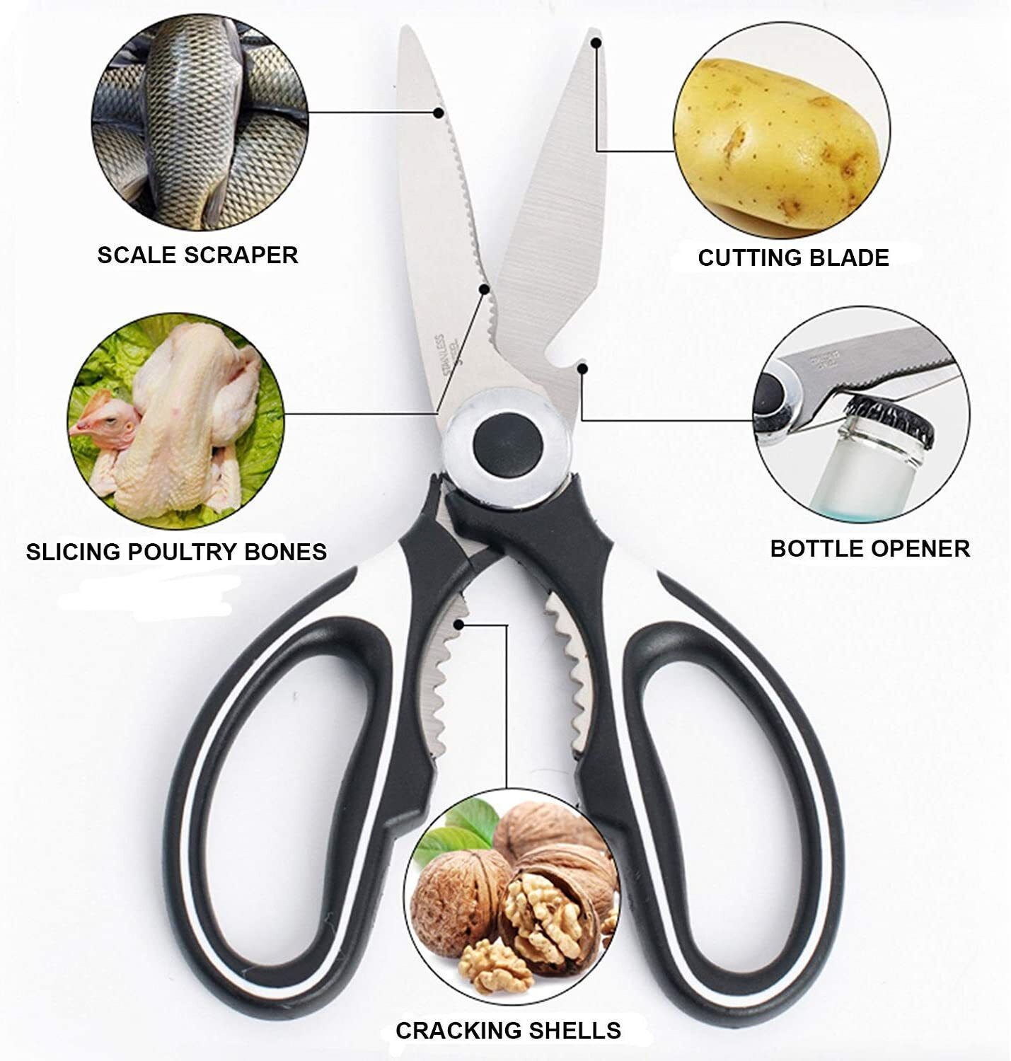 Kitchen Scissors Super Sharp High Quality Modern Multi Purpose Meat Nuts