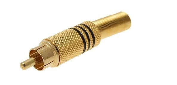 10-Pack Screw-on Strain Relief RCA Male Plug Audio Connectors (CR25)