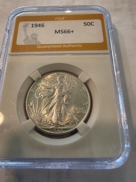 1946 Walking Liberty Half Dollar MS66+