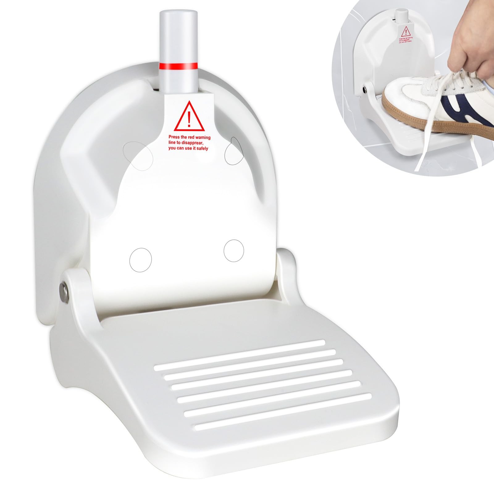 Foldable Shower Foot Rest with Suction Cup for Shaving Legs，Anti-Slip White