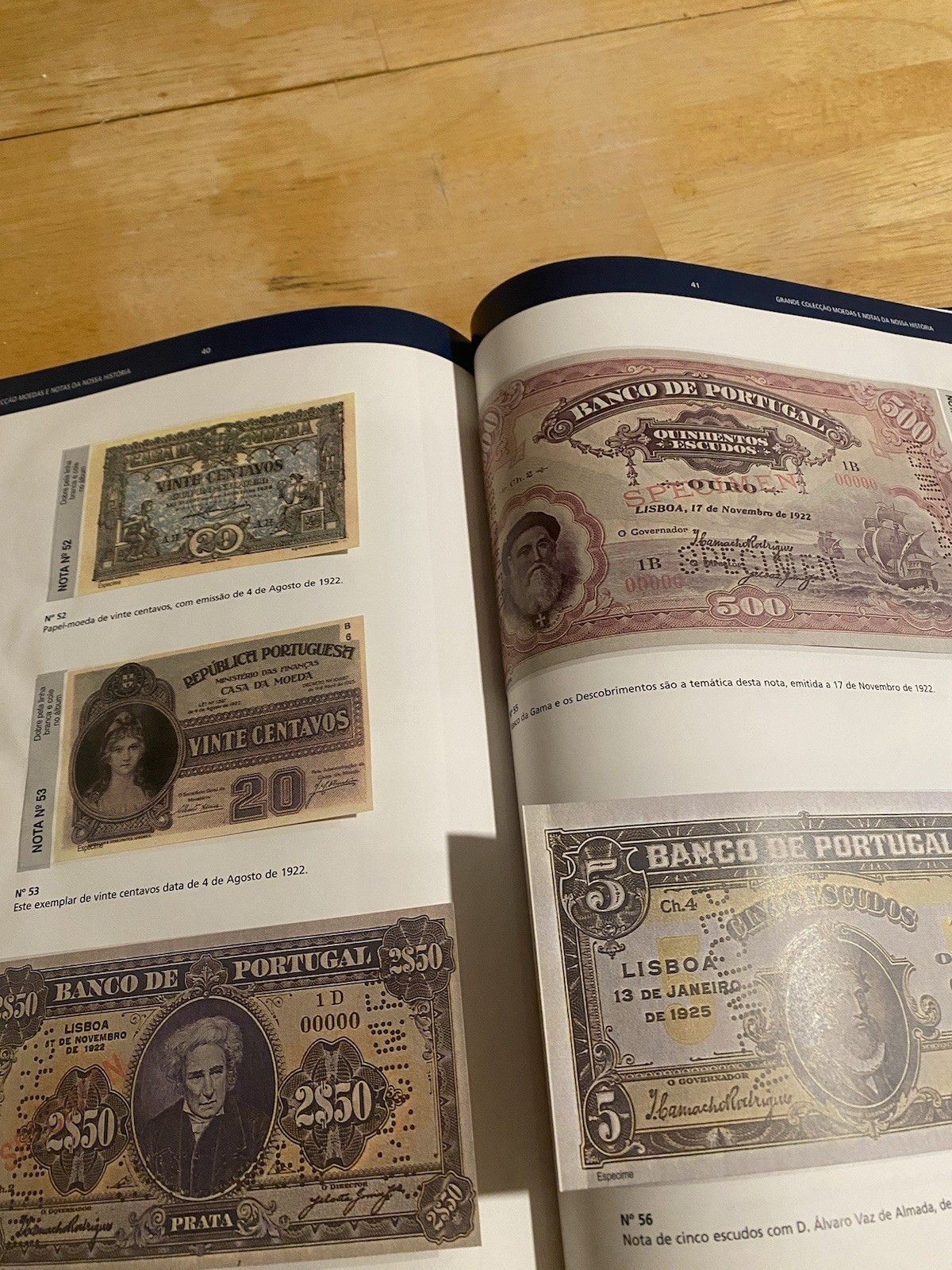 Specimen Banknote Album: Banknote Samples from Portugal