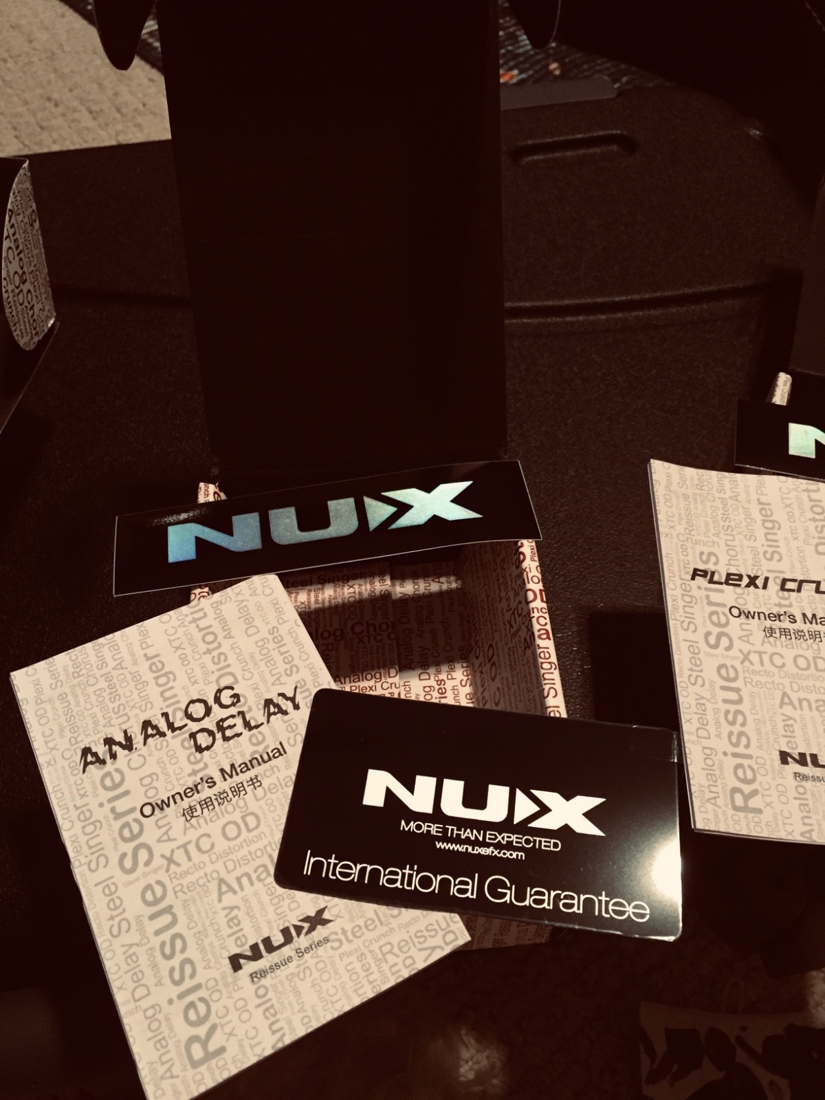 Nux Analog Delay EMPTY RETAIL STORAGE BOX/Owners Manuals