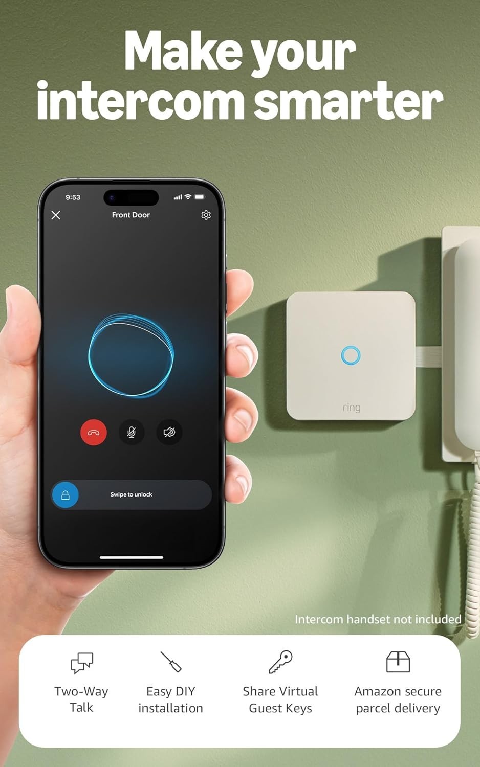 Ring Intercom Audio Smart System with Virtual Keys Remote Access DIY Setup