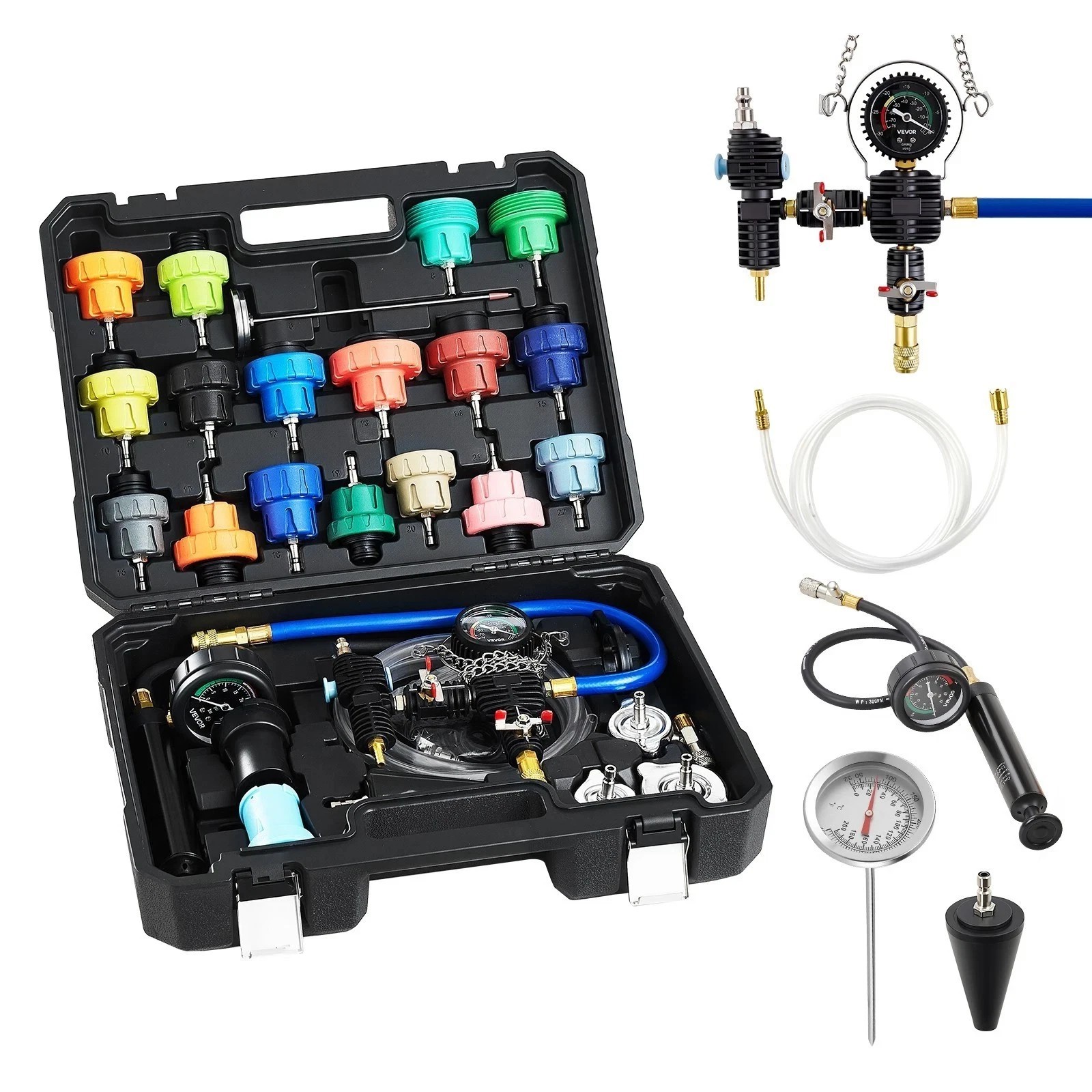 Radiator Pressure Tester & Coolant Vacuum Refill Kit 47Pcs Universal Fit
