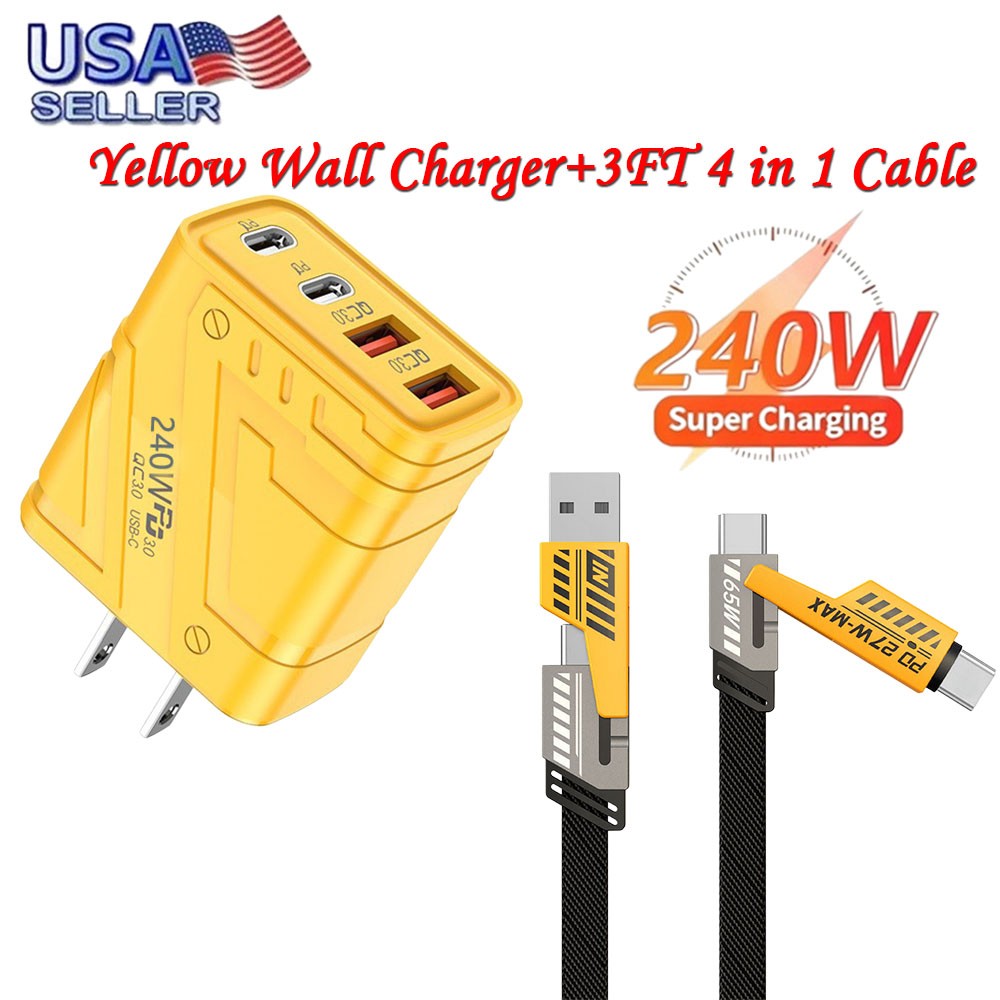 240W Supe Fast Charging USB Type C Wall Charger For Samsung iPhone Android Phone