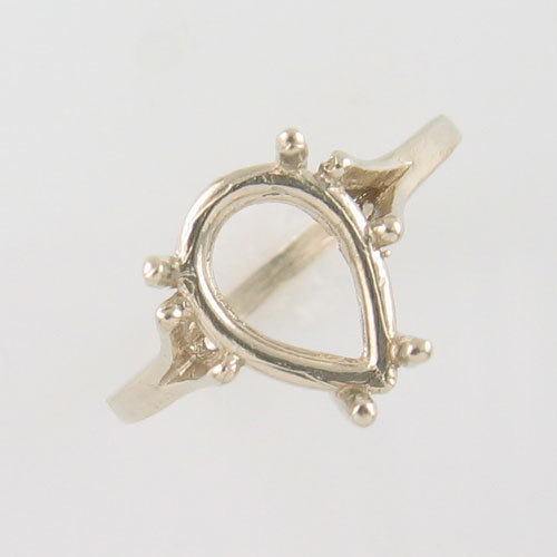 PRE-NOTCHED 12X8MM PEAR SOLITAIRE RING .925 STERLING SILVER CR37SS