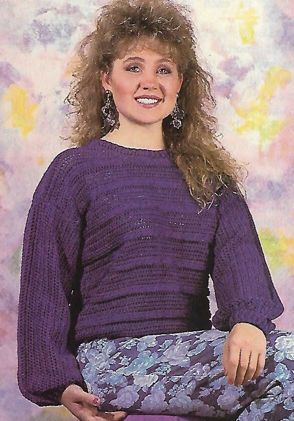 Lady's Ridge Pullover Sweater crochet PATTERN INSTRUCTIONS