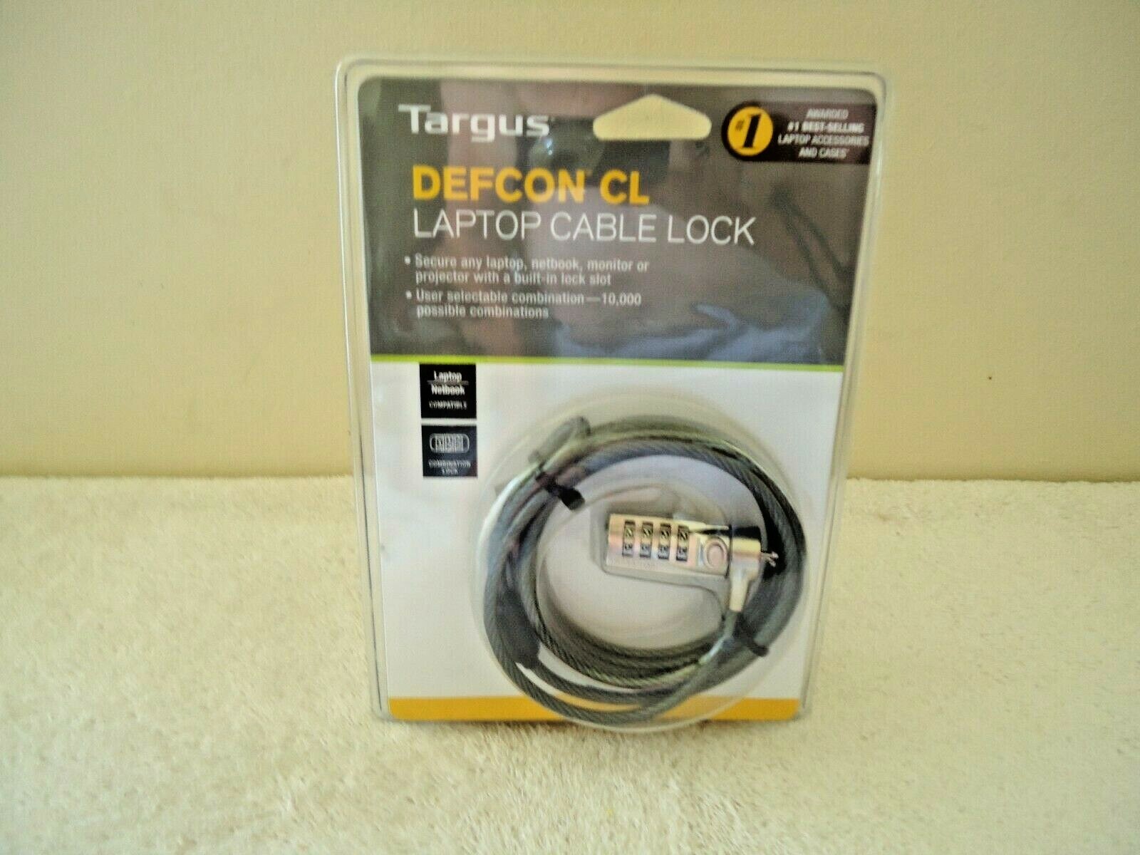 Targus " NIP " Defcon CL Laptop Cable Lock " GREAT MULTI USE CABLE LOCK "
