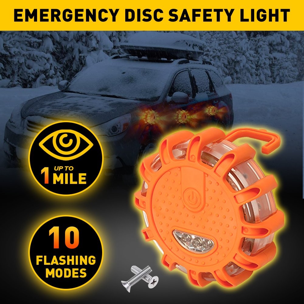 1 X LED Magnetic Light Beacon Car Round Emergency Hazard Strobe Warning SOS Lamp