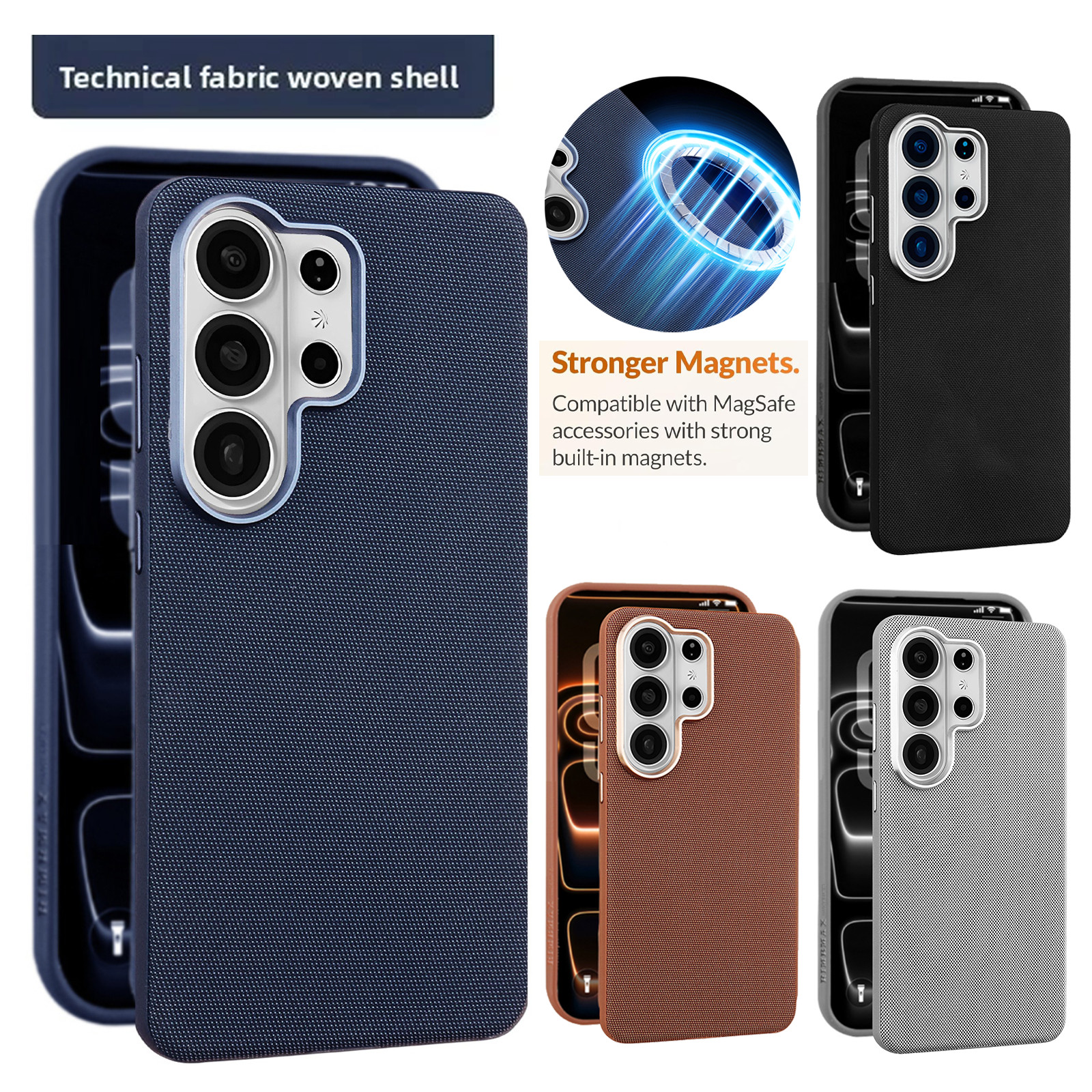 For Samsung Galaxy S26 Edge S25 S24 S23 Ultra Mag Safe Magnetic TechWoven Case