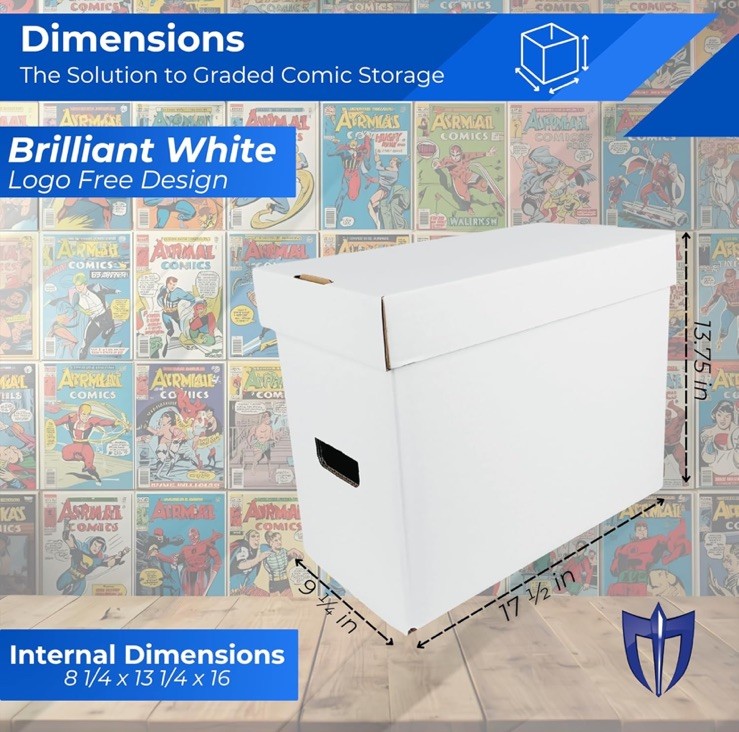 (2) CGC Graded Comic Storage Boxes - Holds 35-40 Graded Comic Books - WHITE
