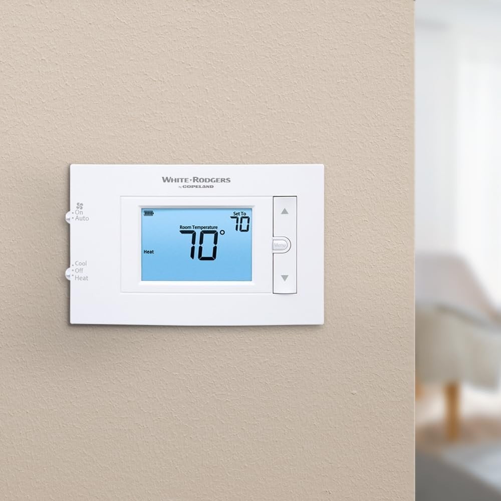 User-Friendly Emerson Thermostat with Filter Indicator & Backlit Display