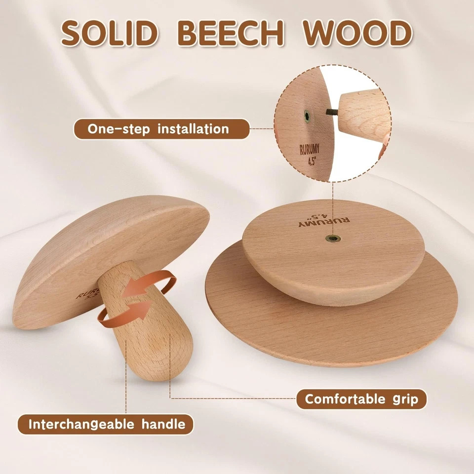 Pottery Molds Solid Wood - 4.5", 5.5", 6.5" Ceramic Clay Mold Set with Interc...