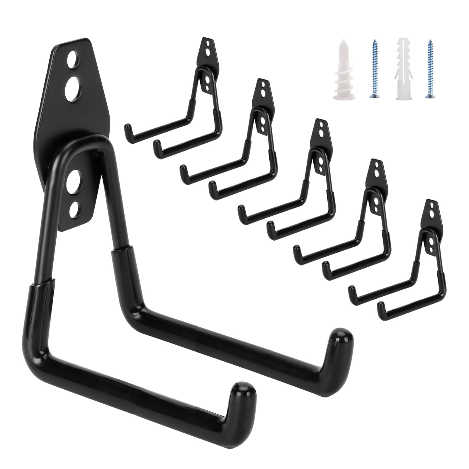 6 Pack Garage Hooks Heavy Duty, 4.9 inch Utility Steel Garage Hanger & Organi...