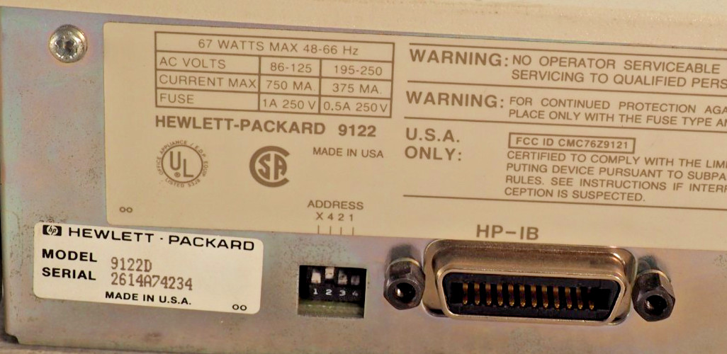 Hewlett Packard HP 9122 9122D Dual 3.5 Floppy Disk Drive