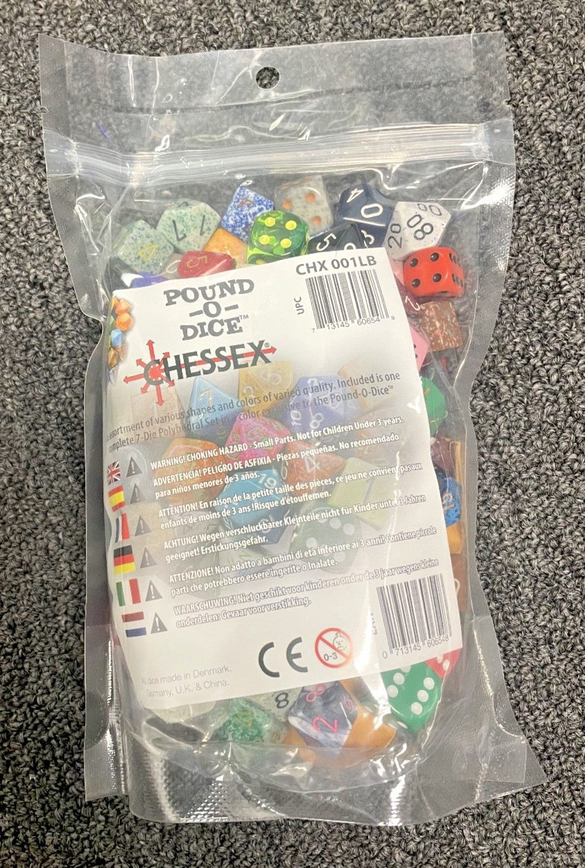 Chessex Pound-O-Dice Set (CHX001) NEW IN THE BAG!! Very Cool Colors!
