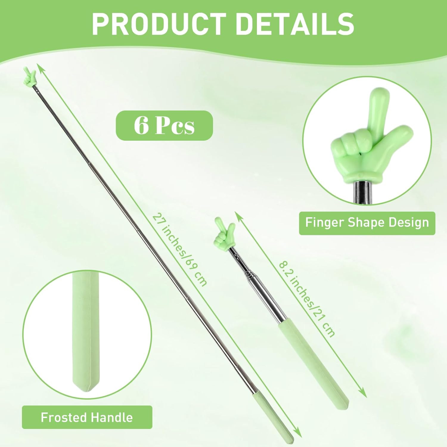6PCS Pointer Finger Stick, Extendable Colorful Finger Pointer Stick, Mini Retrac