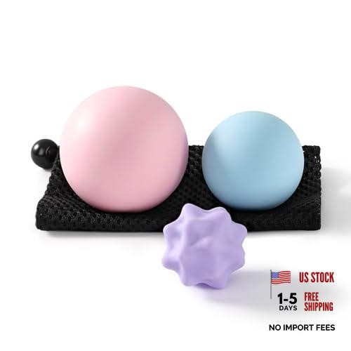 Deep Smooth Silicone Lacrosse Balls for Yoga & Myofascial Release - Set of 10