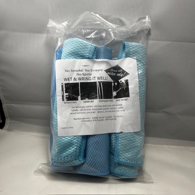 4-PACK Streak-Free Glass and Window Cleaning Cloths - Washable and Reusable