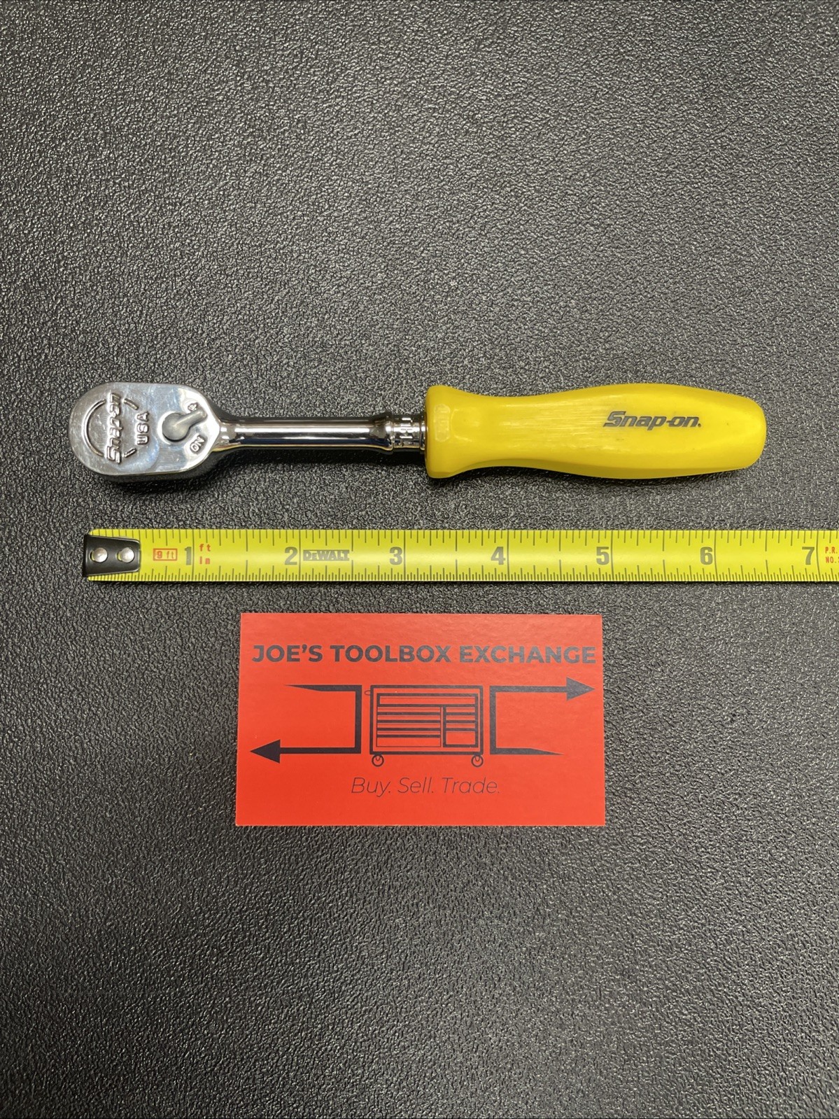 Snap-on Tools NEW CLASSIC YELLOW 1/4" Drive Hard Grip Long Fixed Ratchet THLD72