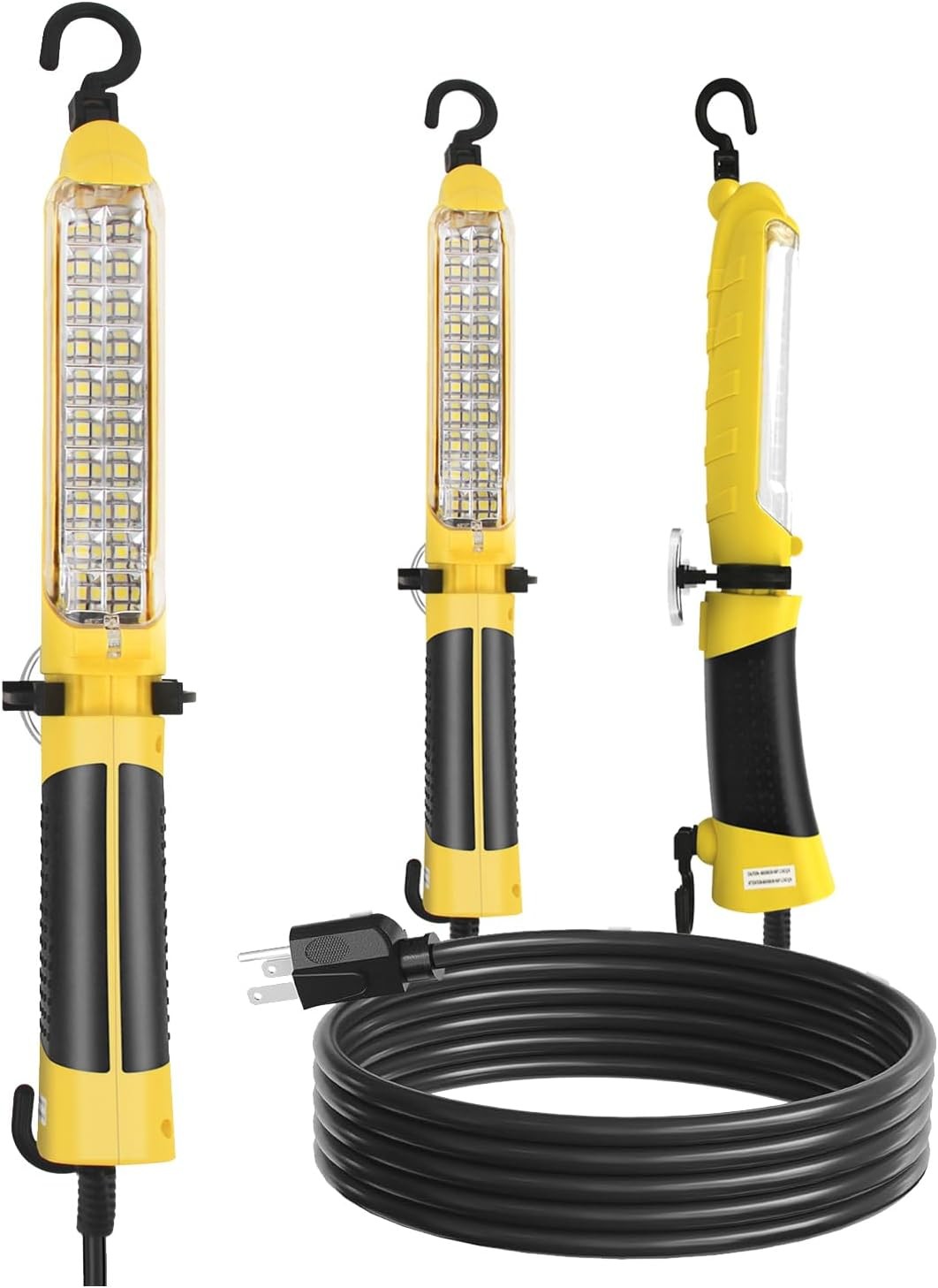 LED Trouble Light, Handheld Corded Work Lights with Strong Magnet, Double Swivel