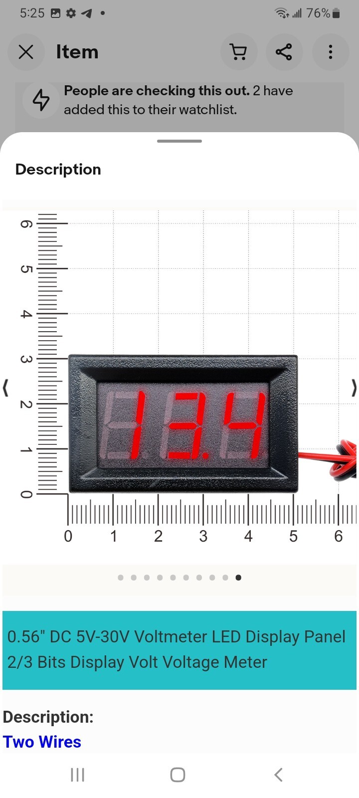 HOBBYIST - 4.5 - 30 VDC PANEL MOUNTABLE DIGITAL VOLTMETER. .56" RED LED READOUT.