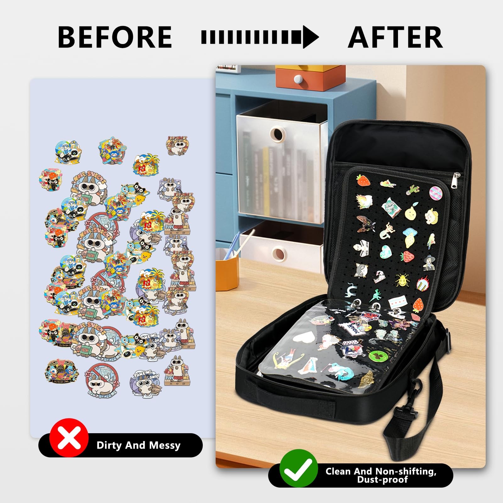 Anycosy Enamel Pin Bag Pins Storage Organizer 6 Page Collectible Pin Board P