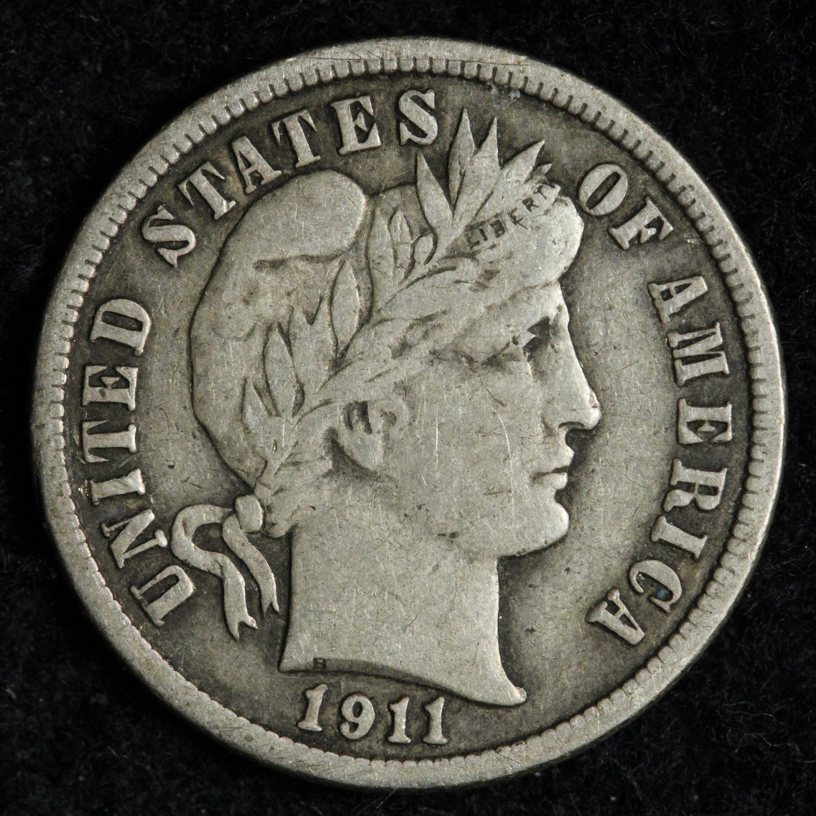 1911-D Barber Silver Dime XF E303 KRCD