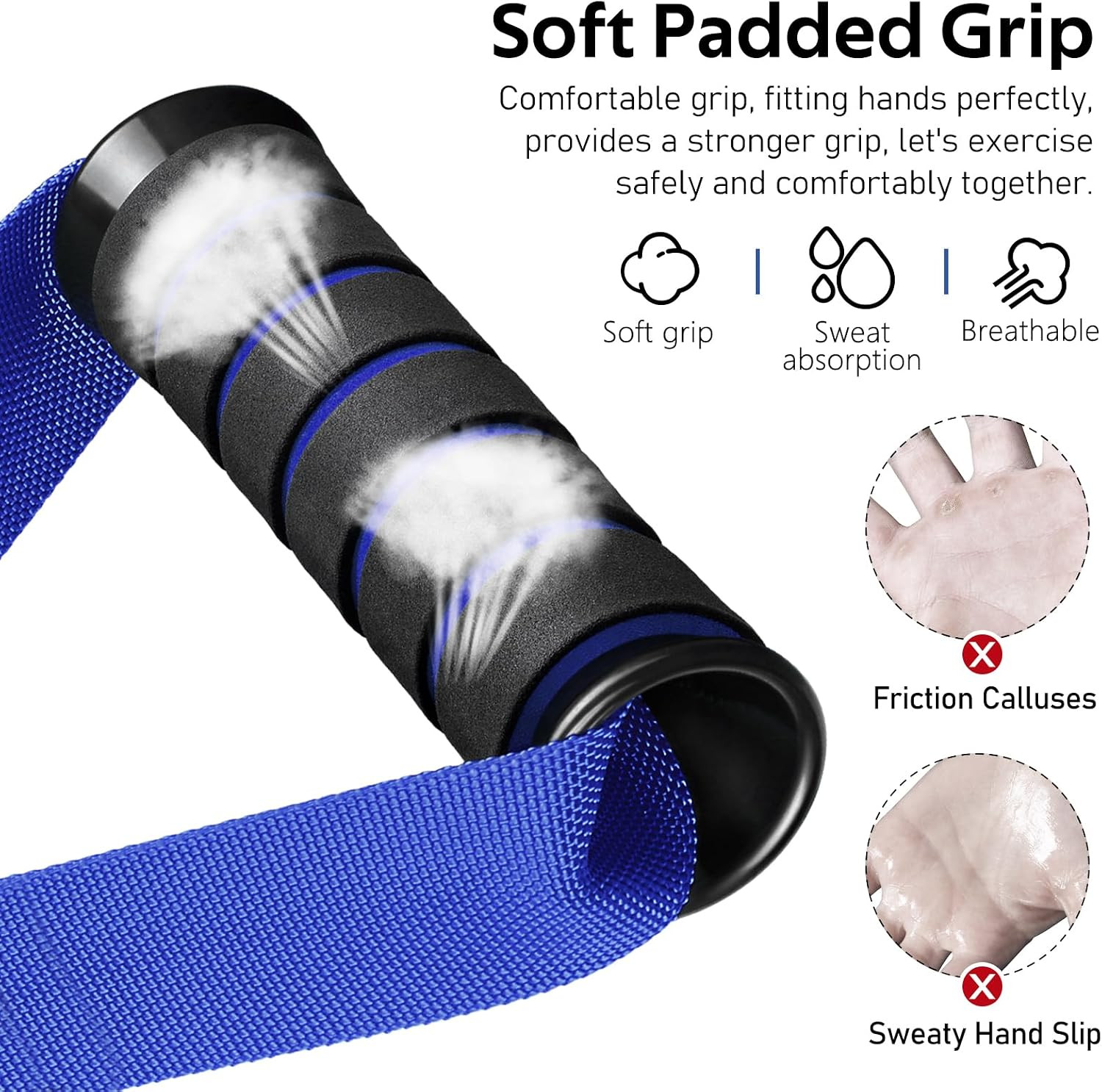 Exercise Handles, Cable Machine Handles for Gym Cable Attachments Training | 2 P