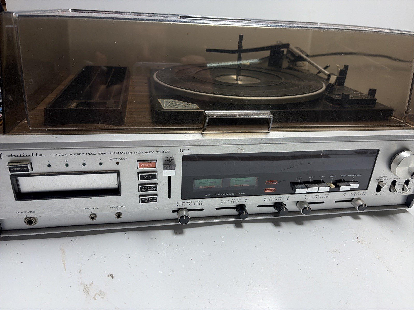 Vintage Juliette Topp Phonograph Record & 8 Track Player AM FM Stereo 8RR-999