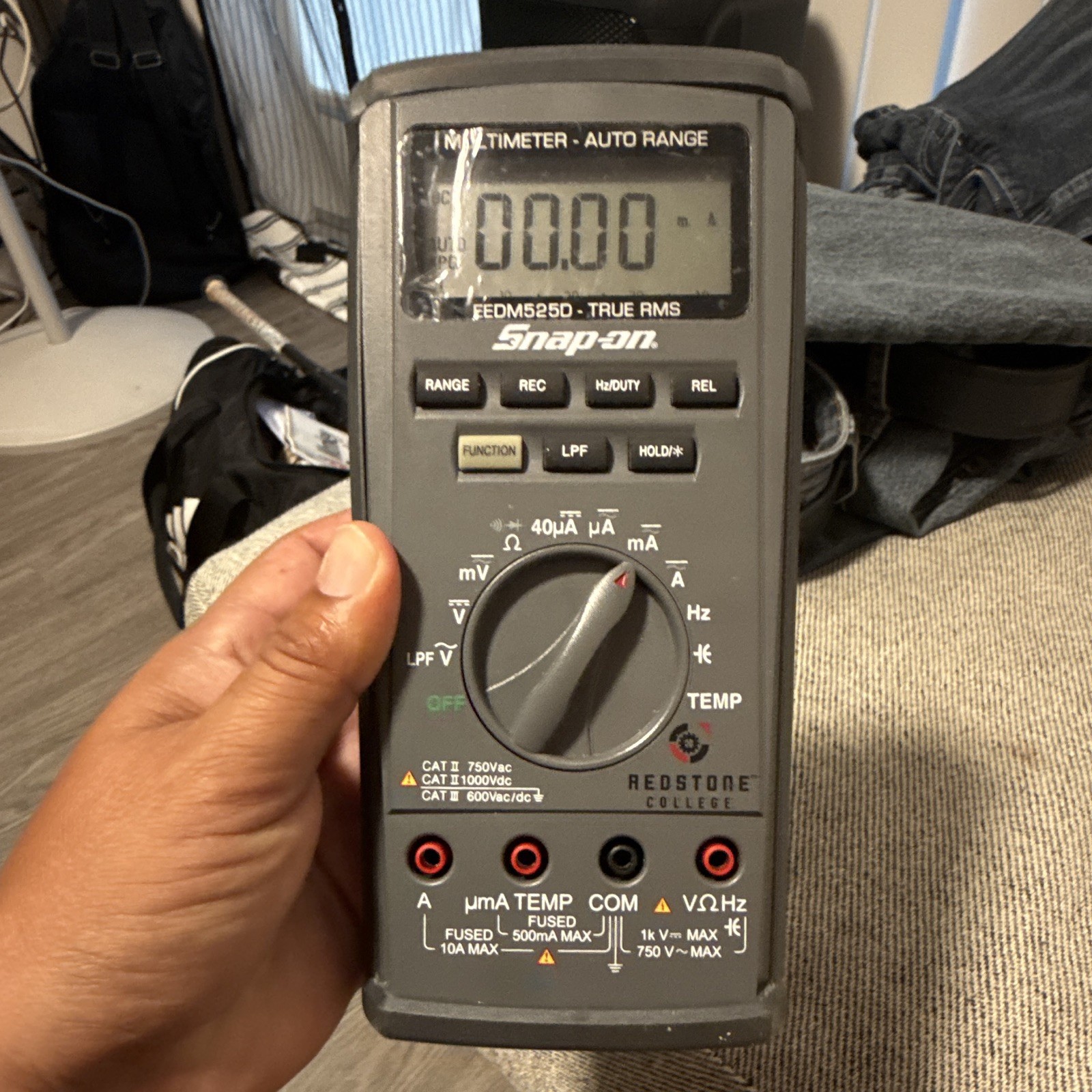 Snap-On Auto Range EEDM525D True RMS Digital Multimeter Tested & Working
