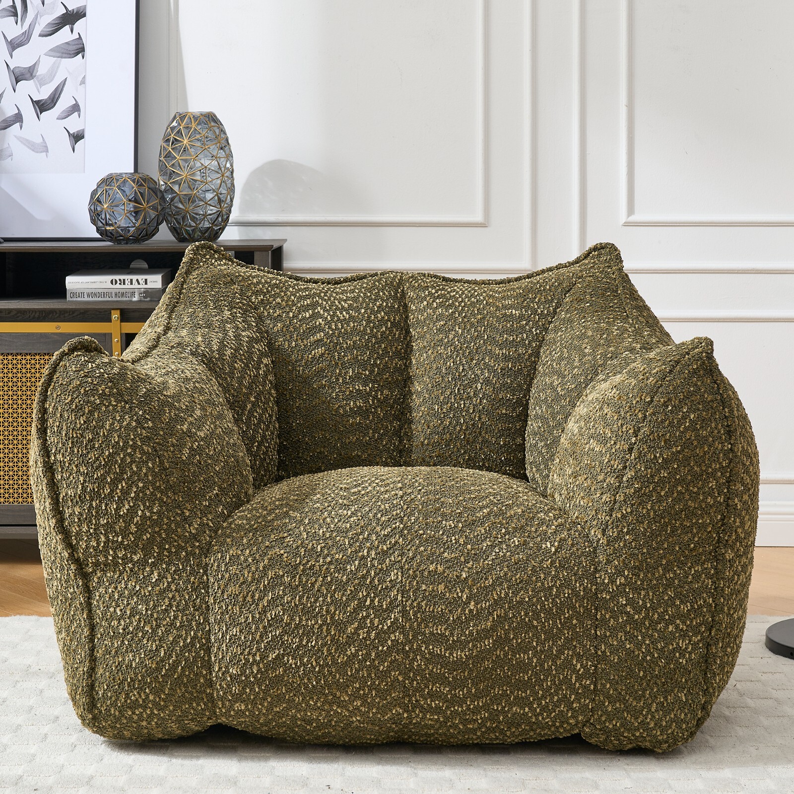 Sofa chairs with highly resilient foam for living rooms and bedrooms Olive Green