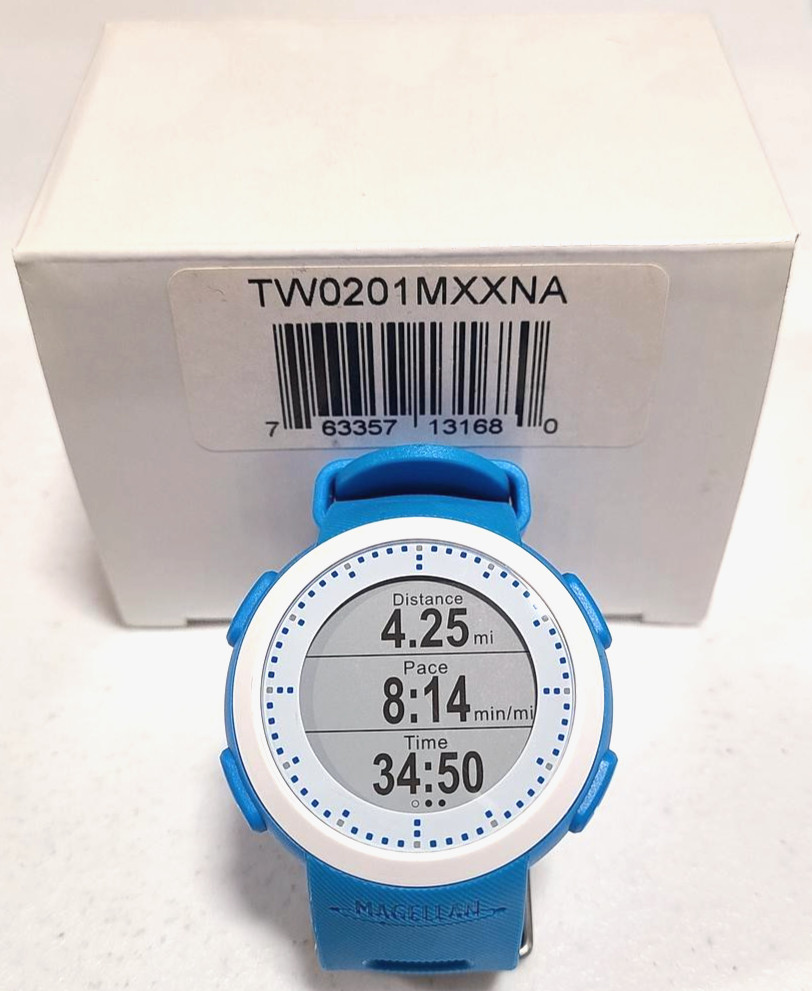 NEW Magellan Echo Smart Watch DISPLAY DUMMY Blue & White Strap TW0201MXXNA