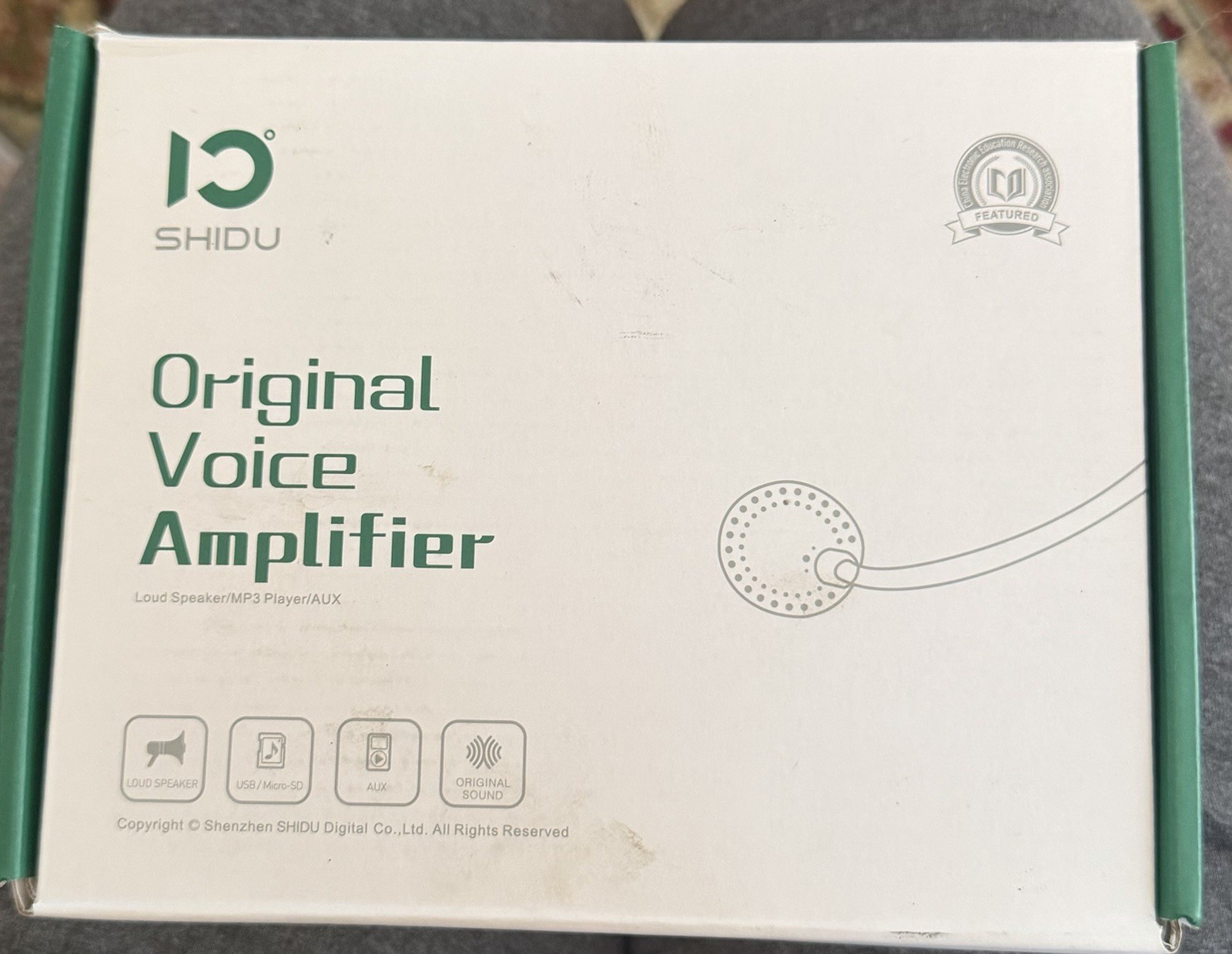 SHIDU M500 Voice Amplifier Speaker w/ Wired Microphone, USB Cable, Strap, Blue
