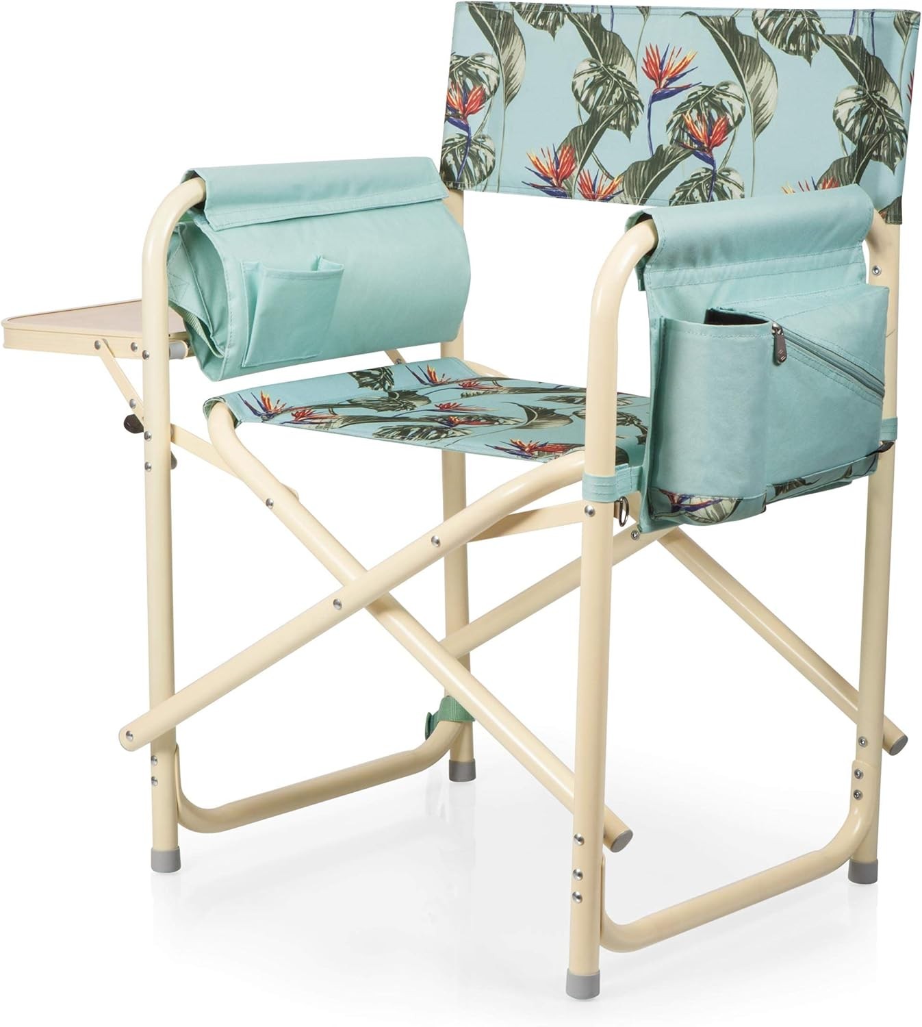 Outdoor Directors Chair W/ Side Table Beach Chair Adults Camping Chair W/ Table