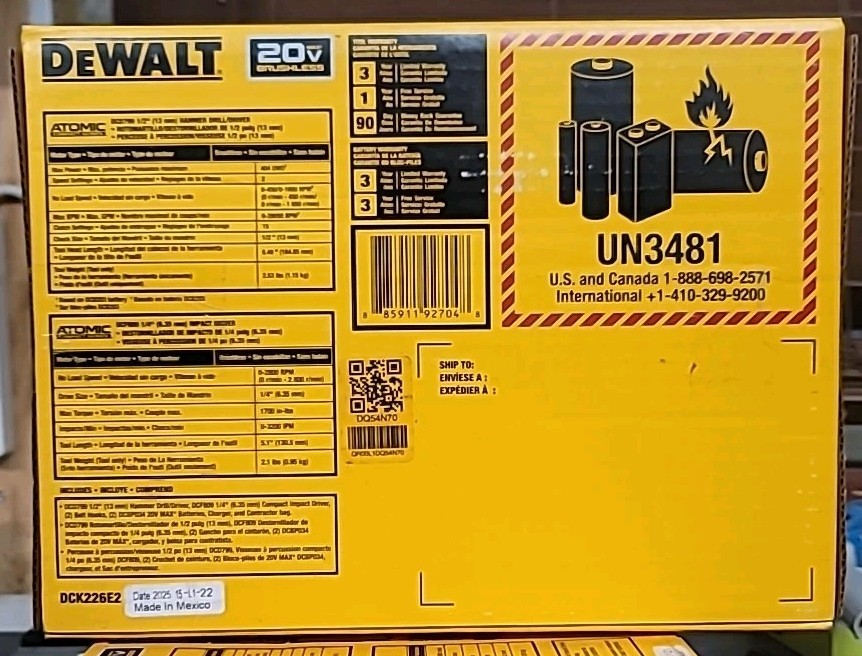 DEWALT ATOMIC COMPACT SERIES DCK226E2 BRUSHLESS COMBO KIT **NEW SEALED**