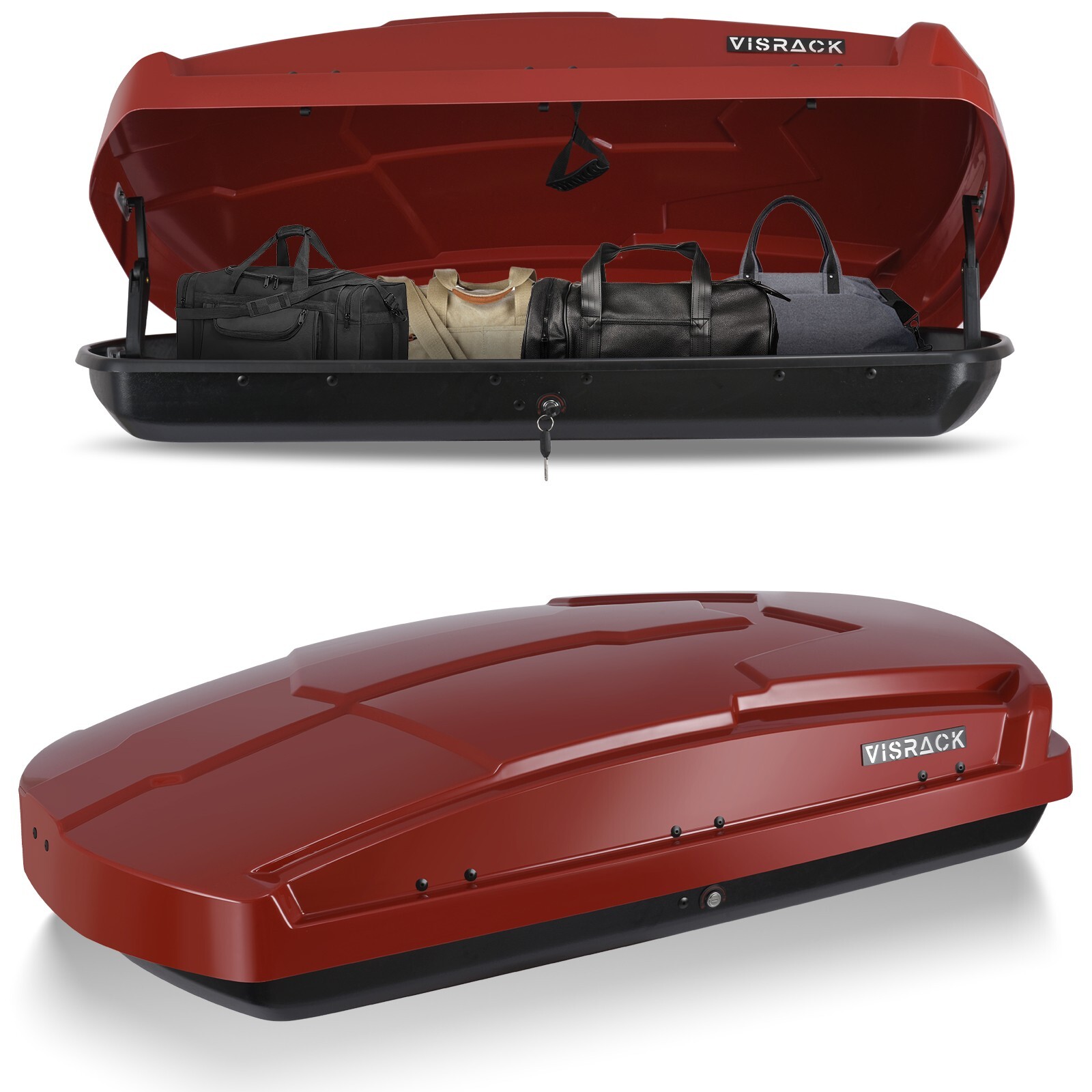 15 Cubic Feet Car Top Cargo Carrier Vehicle Roof Mount Luggage Storage Box