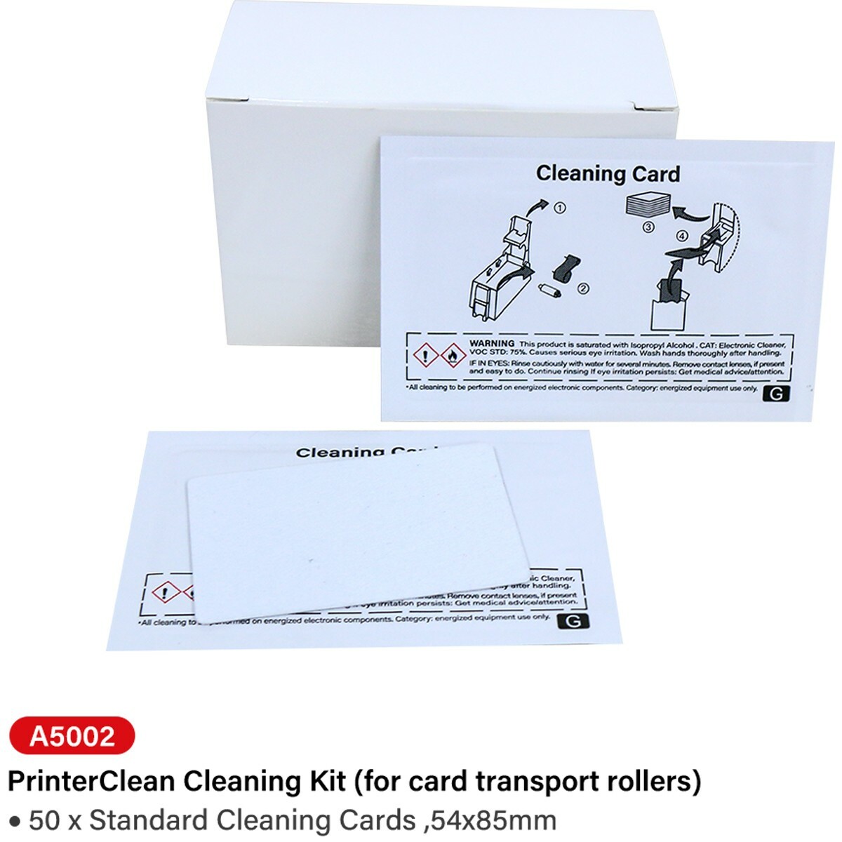 50pcs New Cleaning Kit Compatible for Evolis A5002-Cleang Card CR80